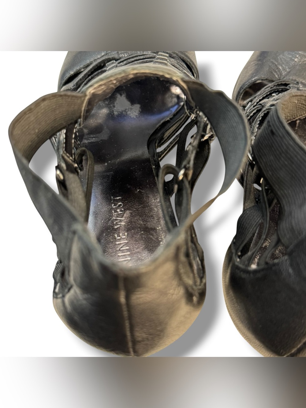 Nine West Japar Black Strappy gladiator style Heels Size 8 - Picture 6 of 16